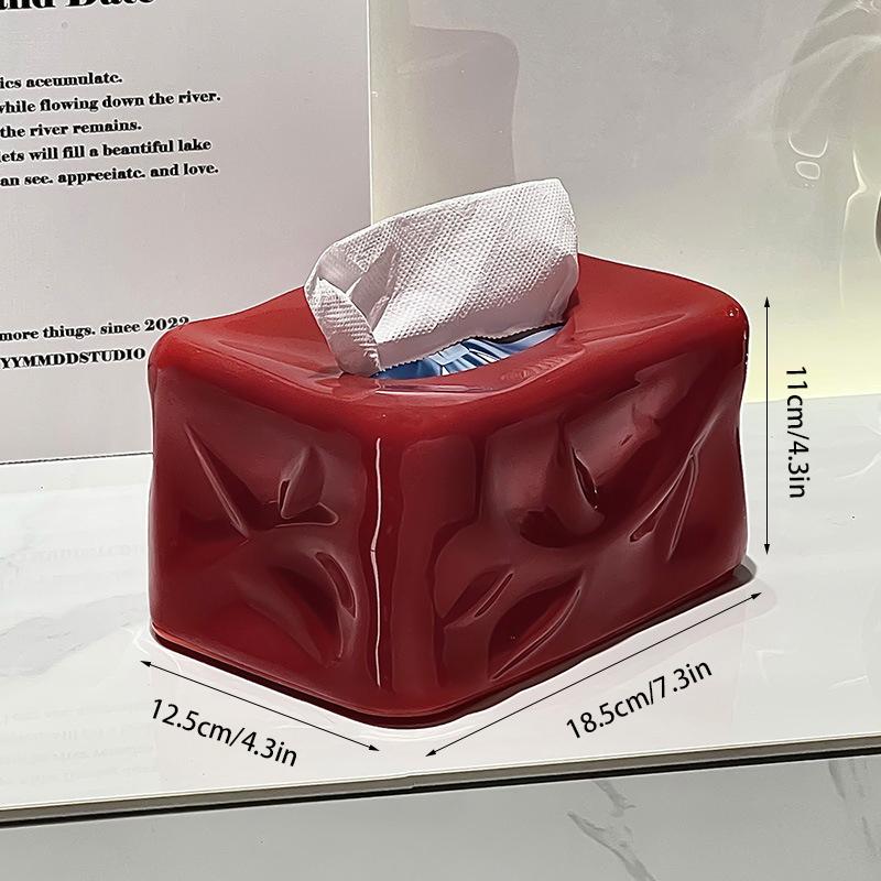 Creative handkerchief box, tissue box, pull-out tissue dispenser, napkin holder, light luxury style, home and room decoration