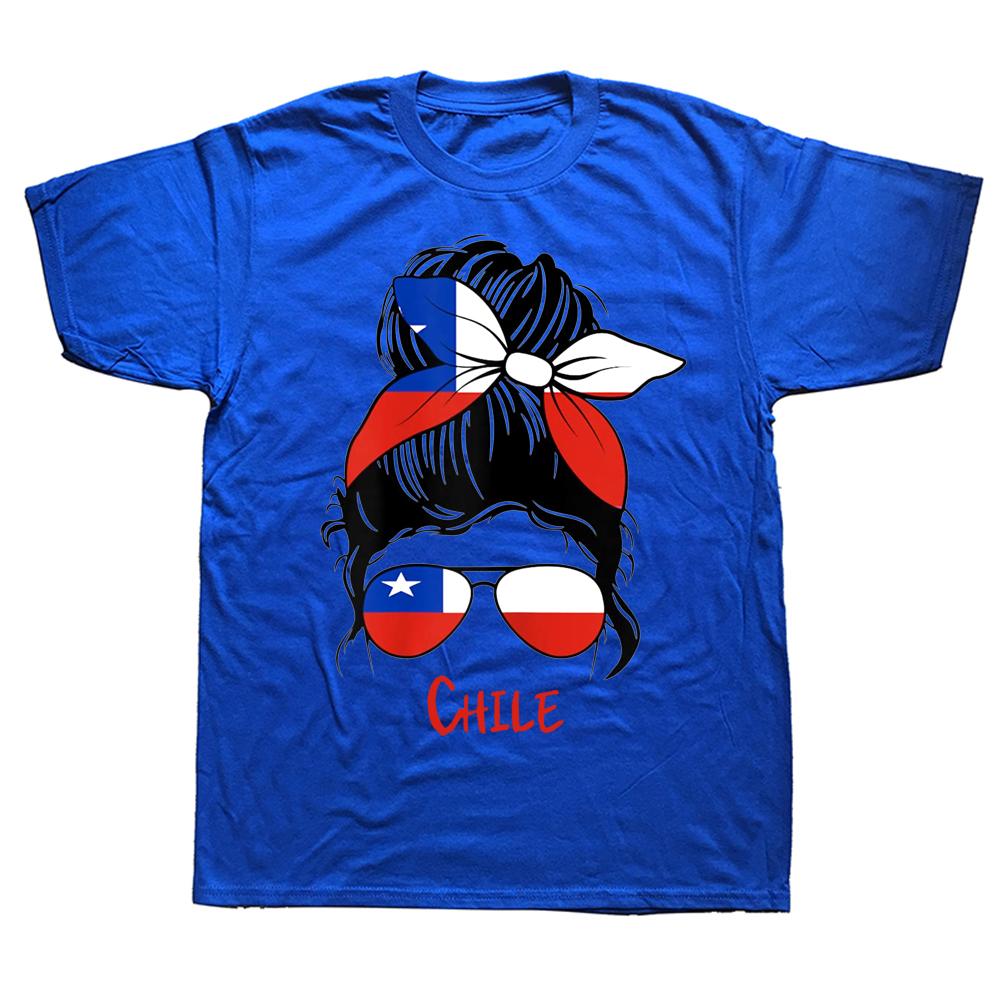 Roliga Chilenska Chile Flick Flagga T-shirts Sommarstil Grafisk Bomull Streetwear Kortärmad Födelsedagspresenter T-shirt Herrkläder