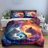 "Yin Yang Fox Art Décor Set" Bedding Set with 1 Duvet Cover 2 Pillowcases Single Double King Queen, Gift
