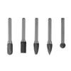 5 Pcs Tungsten Steel Grinding Burr 6mm Shank 10mm Head Rotary Cutter Bits Kit