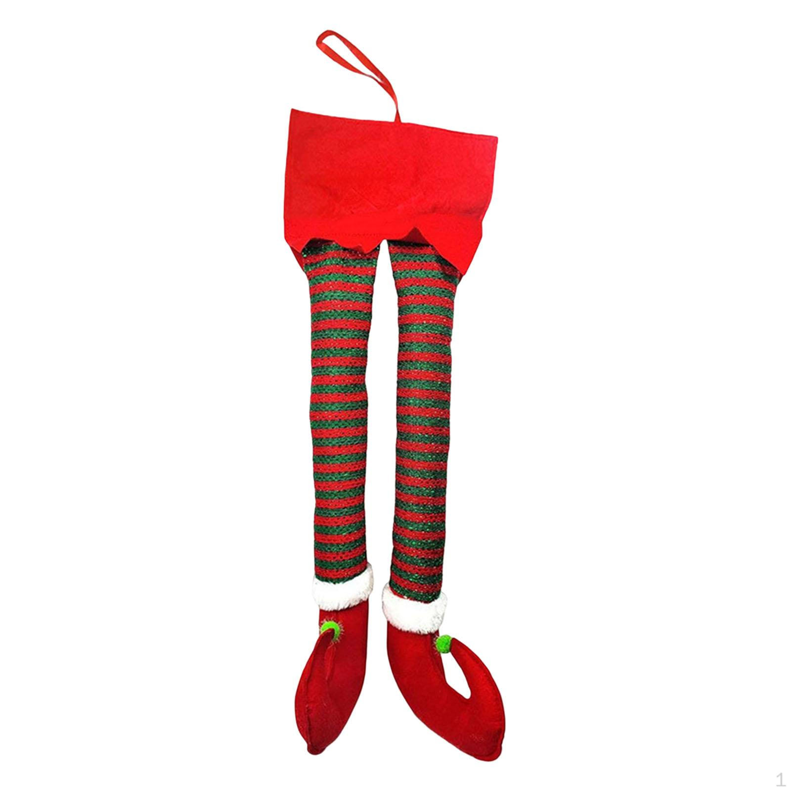 

Funny Christmas Elf Legs Figure Toy Ornament Garland Photo Prop Doll Xmas Tree Hanging Decoration