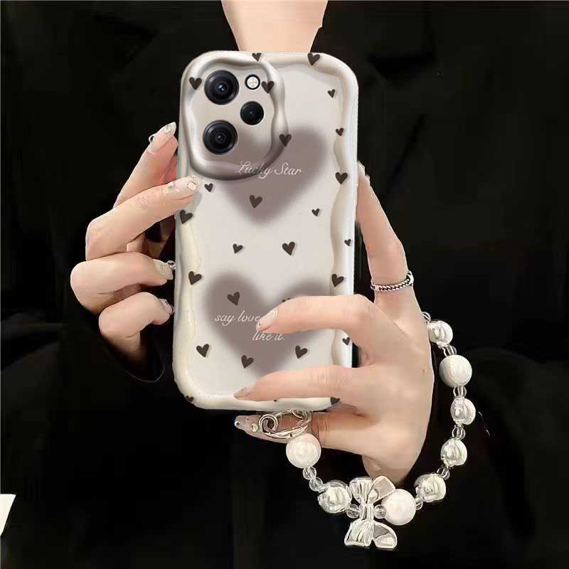 Case For Vivo V60 V40 V50 Lite Y31 5G Y33S Y21S Y28 4G Y17S Y04 Y03 Y29S Y28S Y18 Y400 Bracelet Chain Fashion Love Heart Cover