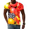 Summer Round Neck 3D Fun Fruit Pattern Print Top Fashionable Casual Short Sleeved Men's T-shirts