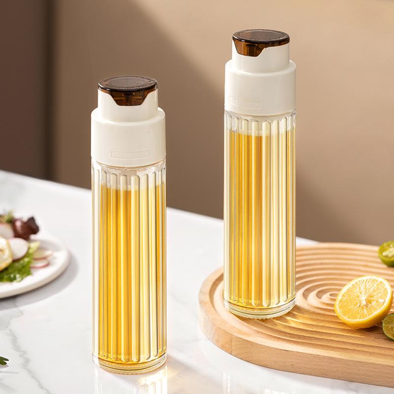 1PC 500ML Automatic Opening and Closing Oil Glass Bottle Leak-proof Olive Oil Storage Vinegar Dispenser for Cooking Baking Salad