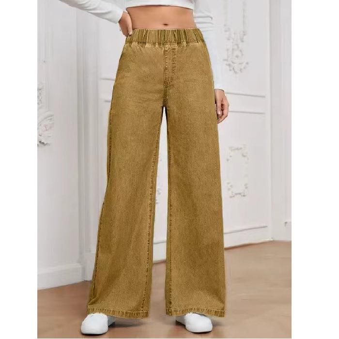 Plus Size Women s Elastic Wide Leg Slimming Jeans 4XL верблюд