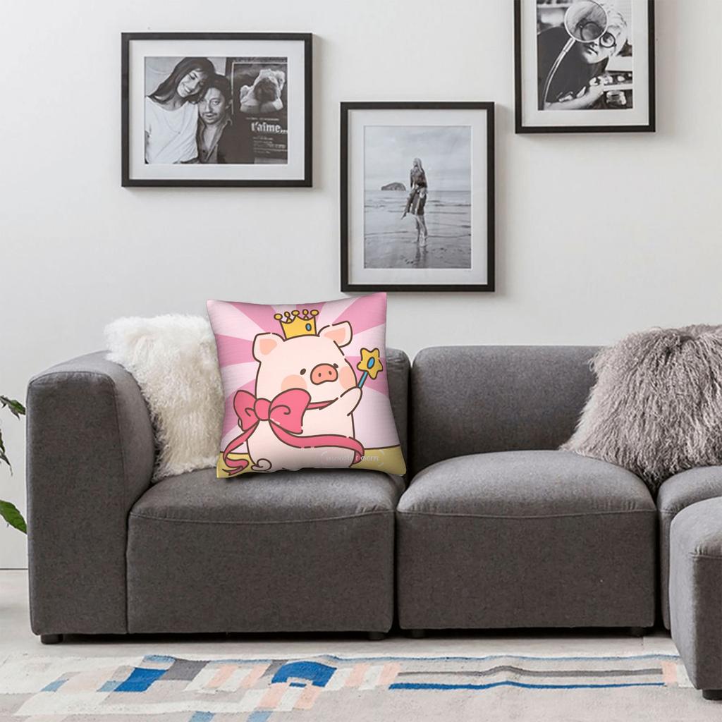 Cartoon L-Lulu Pig  Pillow Case  Soft Pillow Cover Kawaii Cushion Cover For Living Room Bed Chair