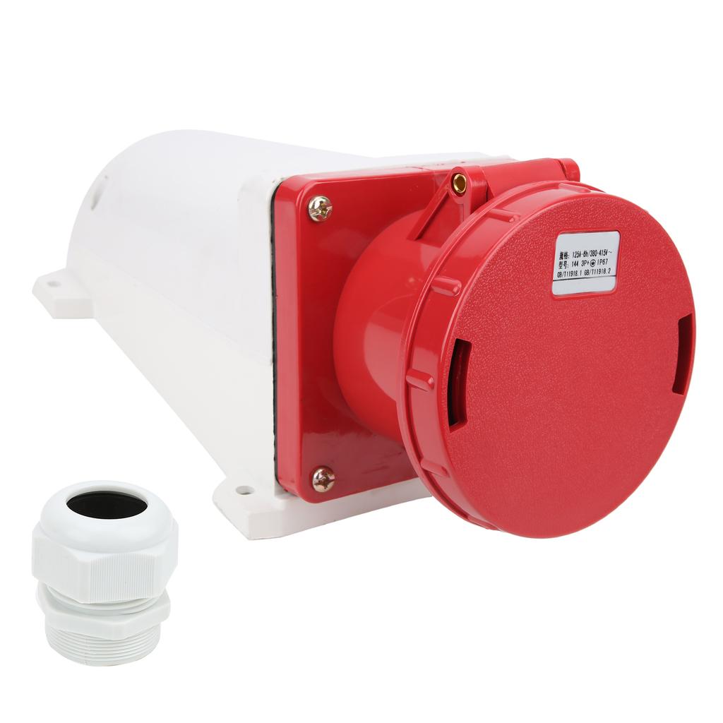 380415V 125A Industrial Connector 3P+E 4 Pin Power Plug IP67 Waterproof for Agriculture