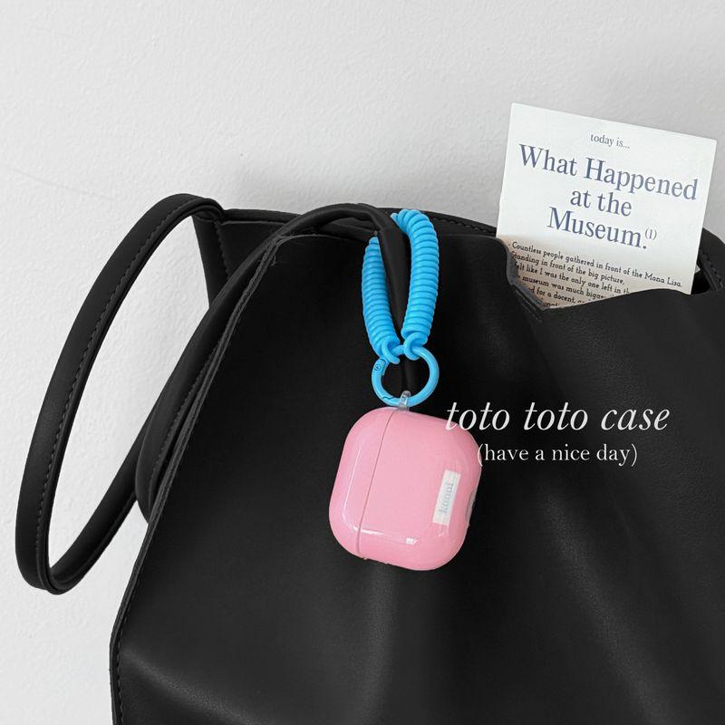 

to Apple 3 Generation New Arrival Protective Case Airpods1/2 Generation Contrast Color Pendant Airpods4 Generation Drop-Resistant Earphone Case Apple AirPods 2 Shell + blue ring Blue Spring rope