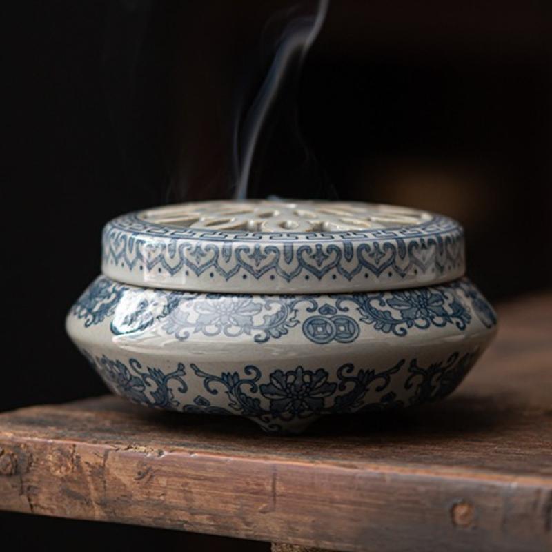 Multifunction Incense Coil Burner Ancient Clay Ceramic Crafts Incense Ornaments Reverse Flow Incense Burner Home Decor