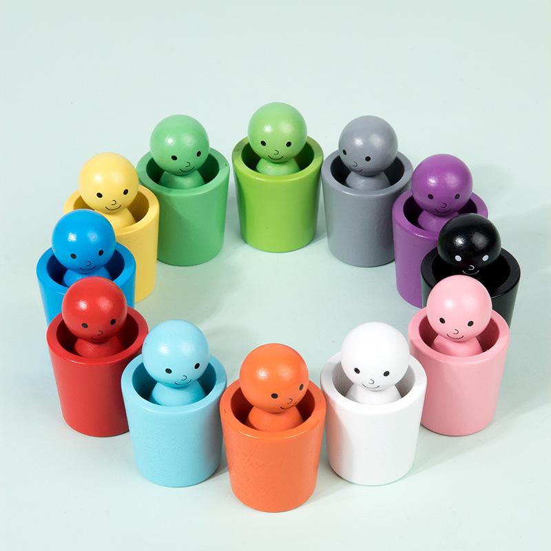 Kids' Educational Color Sorting and Cup Stacking Game for Hand-Eye Coordination