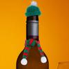 10 Sets Christmas Wine Bottle Knit Hat Scarf Mini Soft Wool Covers Small DIY Crafts Holiday Decorations Mini Scarf for Crafts