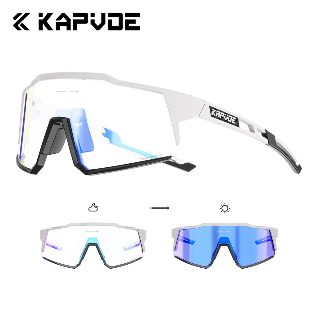 Kapvoe Photochromic Sunglasses Men Cycling Glasses UV400 MTB Clear Mountain Bike Transition Bicycle for Women Sports Eyewear