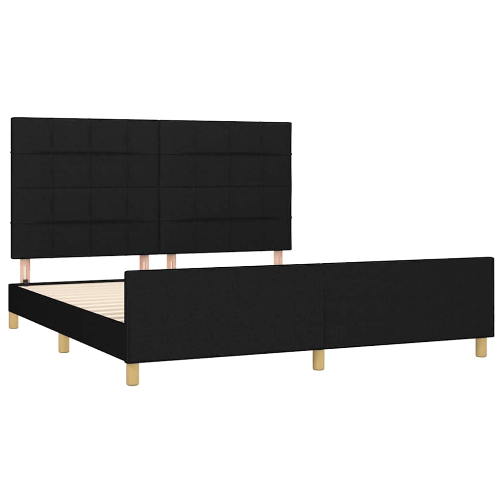 vidaXL Bettgestell ohne Matratze Schwarz 160x200 cm Stoff