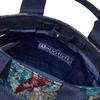 Woven Fabric Mini Shoulder Tote Bag LT BR Pattern Fabric H 1391 Navy [Rootote] Women's