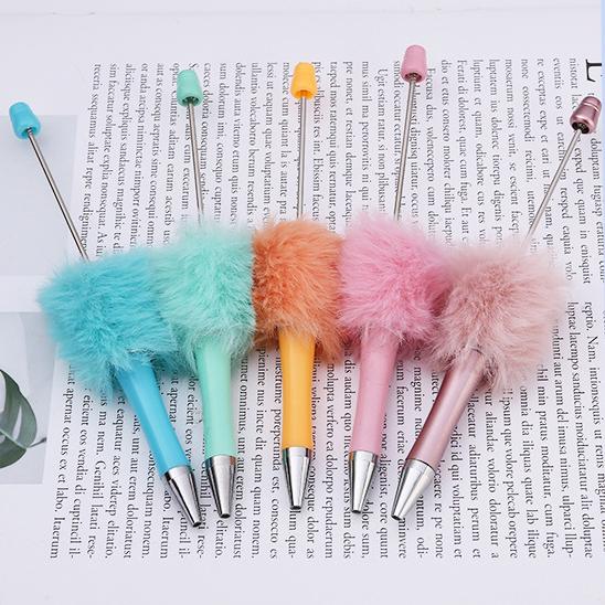 10Pcs Newest Colour Creative  Plush Ballpoint Pen Ballpoint Pen  DIY Ballpoint Pen Gift for Student Office Supplies