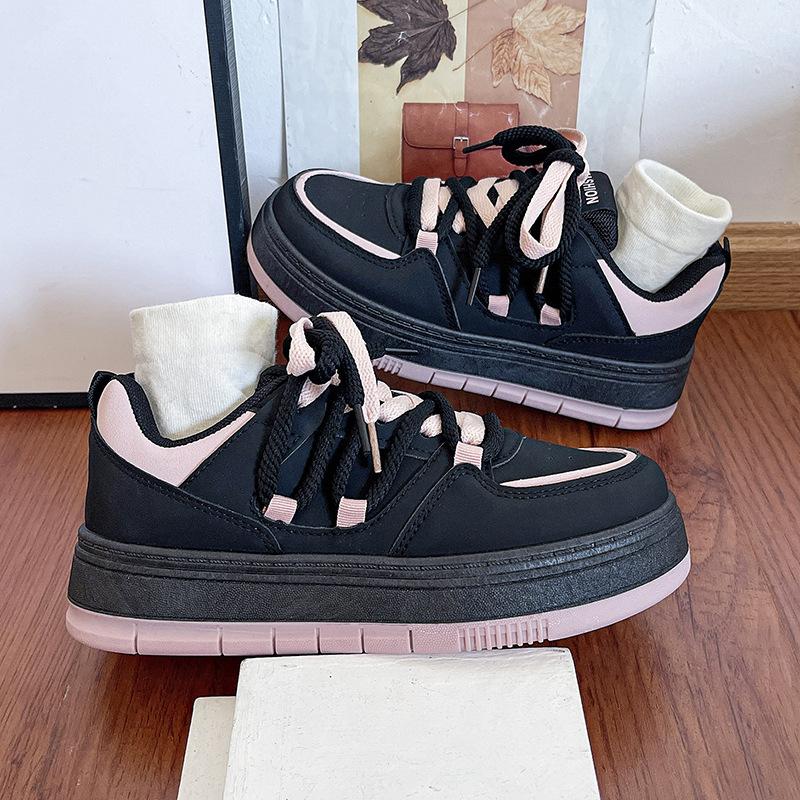 Pantofi Albi Mici Femei Toamnă Nou Ins Trendy Talpă Groasă Versatil Casual Pantofi de Board