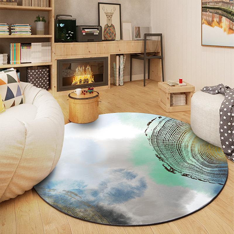 Round Carpet Simple Geometry Living Room Coffee Table Carpet Bedroom Bedside Computer Rocking Chair Mat
