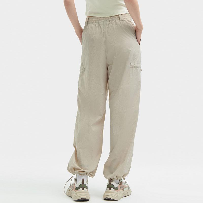 FILA Solid Color Tapered Woven Casual Pants Women bottoms Feather-Gray F51W429801F-GY