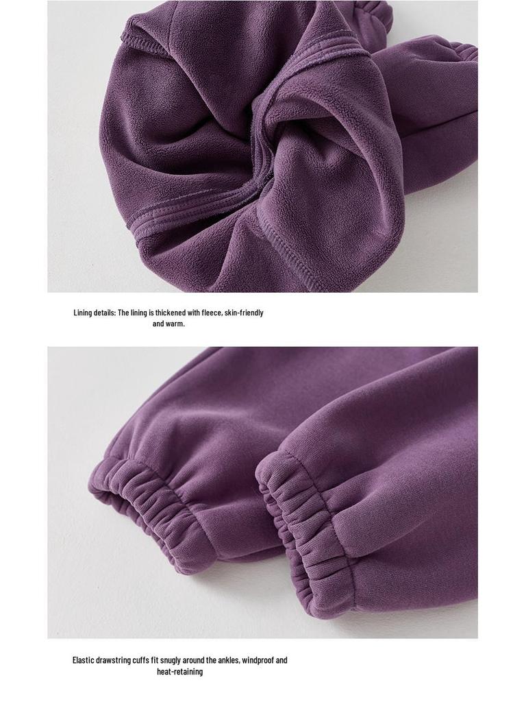 Warme Fleece-gefütterte Jogginghosen für Kinder - Herbst-/Winter-/Frühlingsstil, Dicke Outdoor-Schweißhosen für kleine und mittlere Kinder