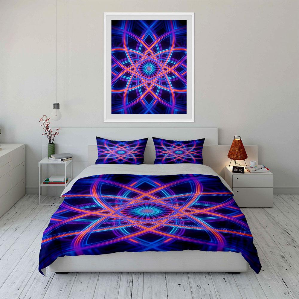 Neon Geometric Starburst Pattern. Bedding Sets Duvet Cover Sets Duvet Covers Pillowcases(1* Duvet Cover 2* Pillowcases Without Duvet Insert)