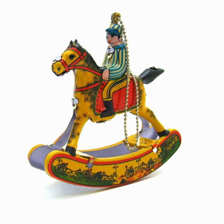 MM273 Retro Christmas Rocking Horse Ornament – Nostalgic Tin Plate Craft M273