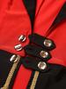 Womens Circus Ringmaster Tailcoat Double Breasted Deep V Neck Halloween Cosplay Jacket
