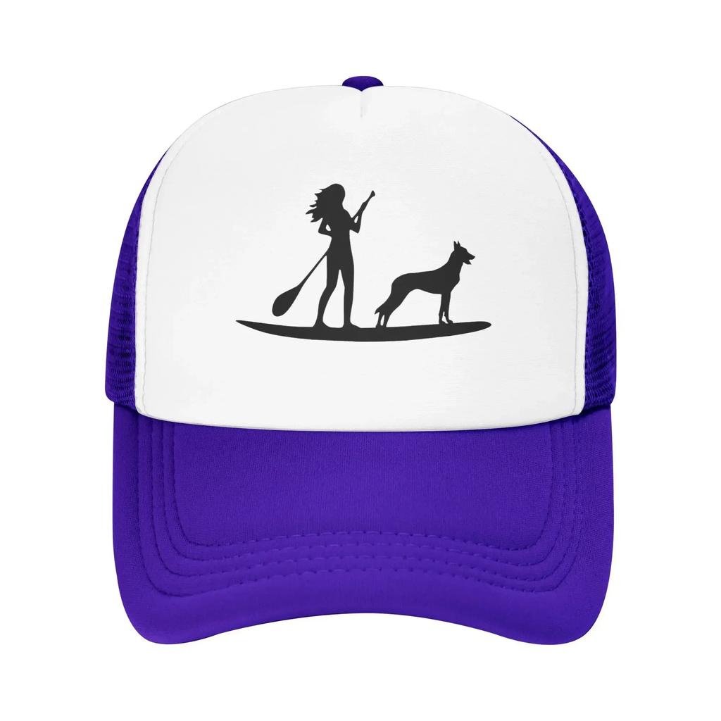 Standup Paddleboarding Belgian Malinois Dog Hiking Mesh Baseball Caps For Mens  Personalized Male Beach Coquette Hat Trucker Cap