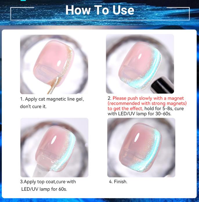 5ML Funkelnde Cat Eye Nagelgel Kunst Glitter Shinny Effekt UV Gel Polnisch Schimmer Staub DIY Nägel Dekor