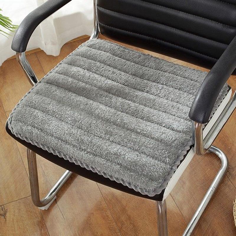 

Simple Style Stripe Printing Dining Room Chair Cushion Household Office Plush Warm Seat Pads Square Non Slip Home Decor Mats 40x40cm