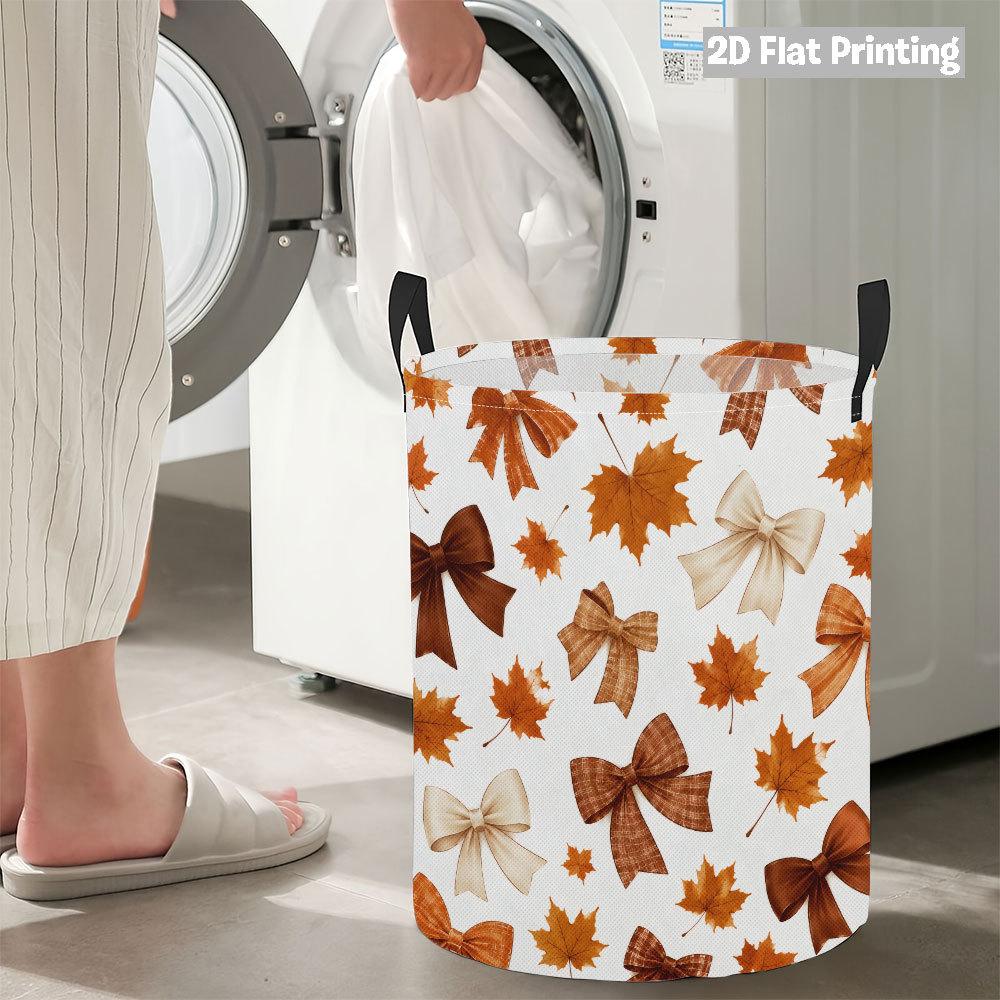 Collapsible Laundry Basket Large Round Waterproof Fabric Hamper Dirty Clothes Storage Bin Toy Organizer with Handles