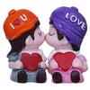 Resin Cute Kissing Couple Statue, Decorative Showpiece, Valentine Gift, Multi