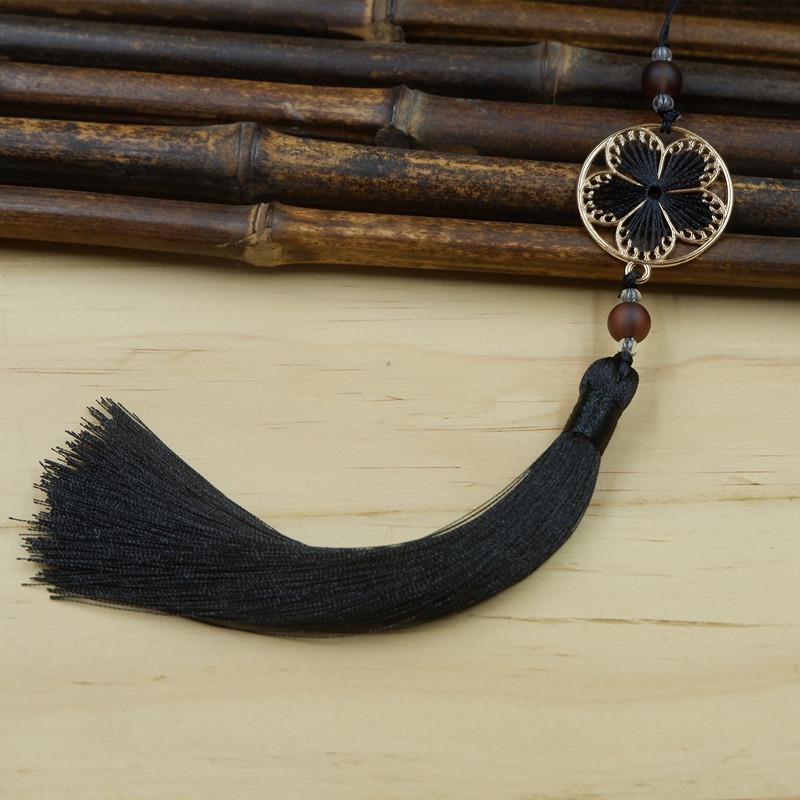 

Китайский стиль 13 см бахрома ухо одежда аксессуары кулон полиэстер ханьфу планка аксессуары чёрный