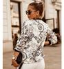 Spring Slim Fit Long Sleeved Printed Short Jacket, Small Jacket, Women's Clothing