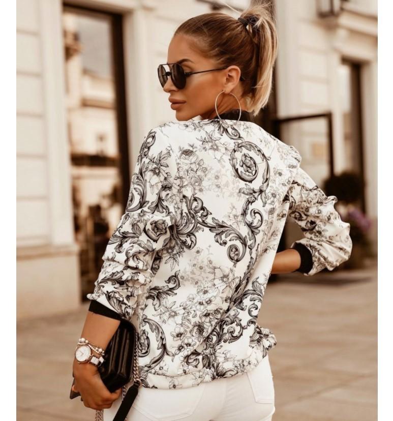 Spring Slim Fit Long Sleeved Printed Short Jacket, Small Jacket, Women's Clothing