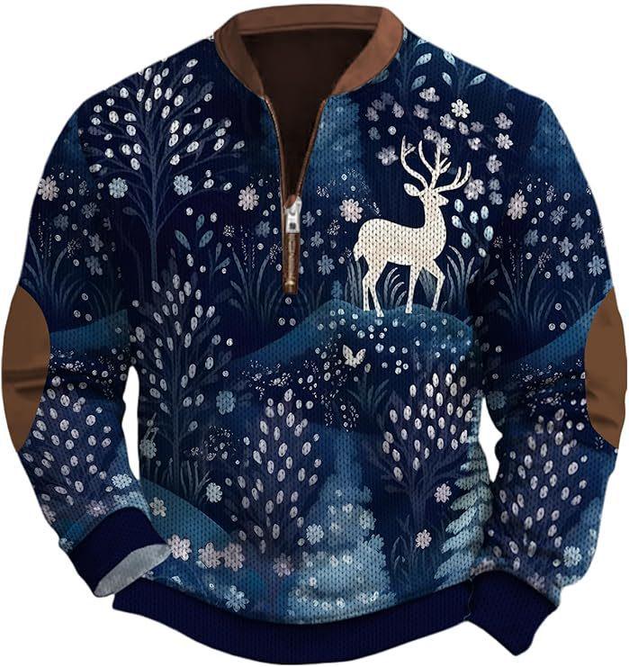 Men's Christmas Snowflake Tree Print Hoodie - Autumn 2025 Edition