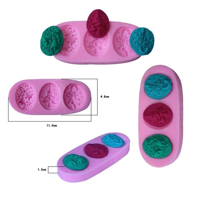 1 Pcs Christmas Tree Silicone Fondant Cake Mold Soap Chocolate Candy Decorating Mould