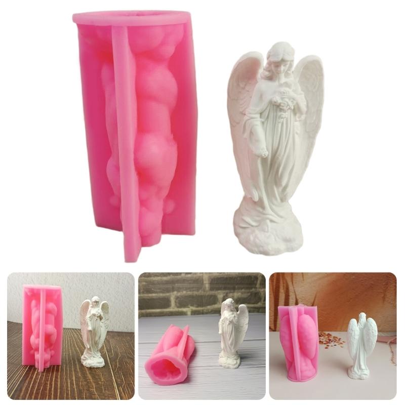 3D Winged Girl Silicone Molds Epoxy Resin Molds for Candle Soap Making Fondant Silicone Mould for Candy Chocolate Baking