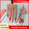 Model Mână Silicon Flexibil Detasabil Practică Nail Art pentru Începători cu Suport