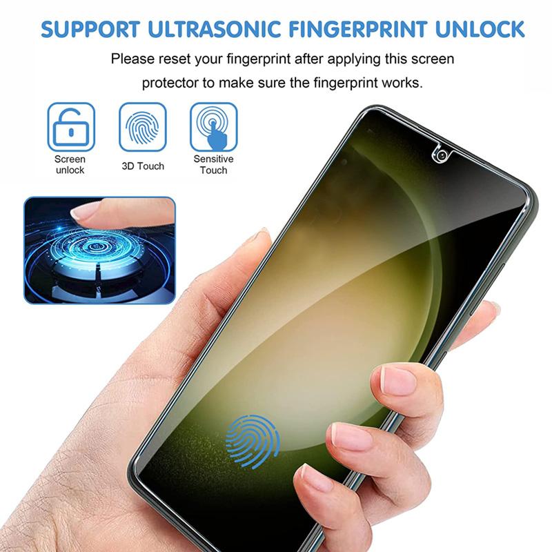 2Pcs Tempered Glass For Samsung Galaxy S24 Ultra S23 S22 S21 Plus S23+ S22+ S21+ 5G Screen Protector Finger ID Support 0.18mm