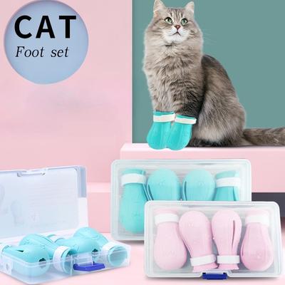 Kratzfeste Katzenpfotenabdeckungen Verstellbare Katzenfußabdeckungen zum Baden Haustierprodukte Zubehör Katzenwaschbeutel Haustierfußabdeckungen