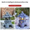 Outdoor Solar Lights Garden Decoration Outdoor Handcrafted Zen Pagoda Sculpture Retro Art Statue For Courtyard Balcony Porch