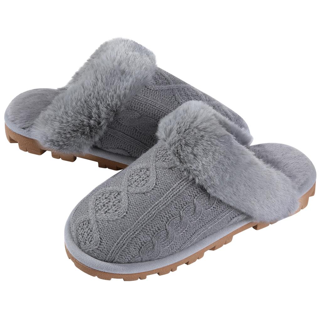 Fashion Litfun Warm Cotton Slippers For Women Men Fluffy House Fur Slippers  Indoor Flats Slip-on Soft Slippers Couple House Mute Slides