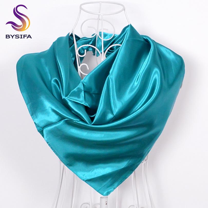BYSIFA Ladies Plain Silk Scarves Trendy Fashion Accessories Spring Autumn Women Decorative Head Scarves New Purple Pink Scarves