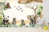 Children's photo wallpaper safari savanna tiger, leopard, elephant M126 200x135