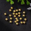 Gold-Plated Rhinestone Four-Leaf Clover Copper Spacer Beads for DIY Bracelets