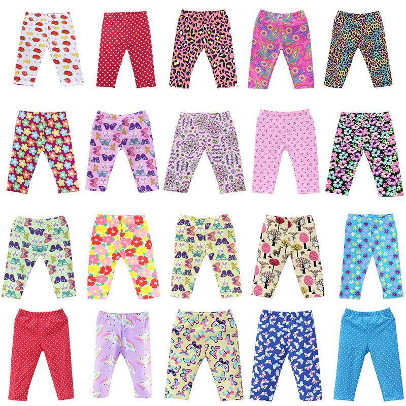 Baby Girls Cropped Pants 5Pcs/Lot And 3Pcs/Lot Kid Lovely Long Trousers Children Printed Elastic Newborn Clothes Christmas Waist Knee Length Pants