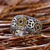 Five Emperors Money National Trend Ring Men's Retro Open Ring Five Emperors Money Ring