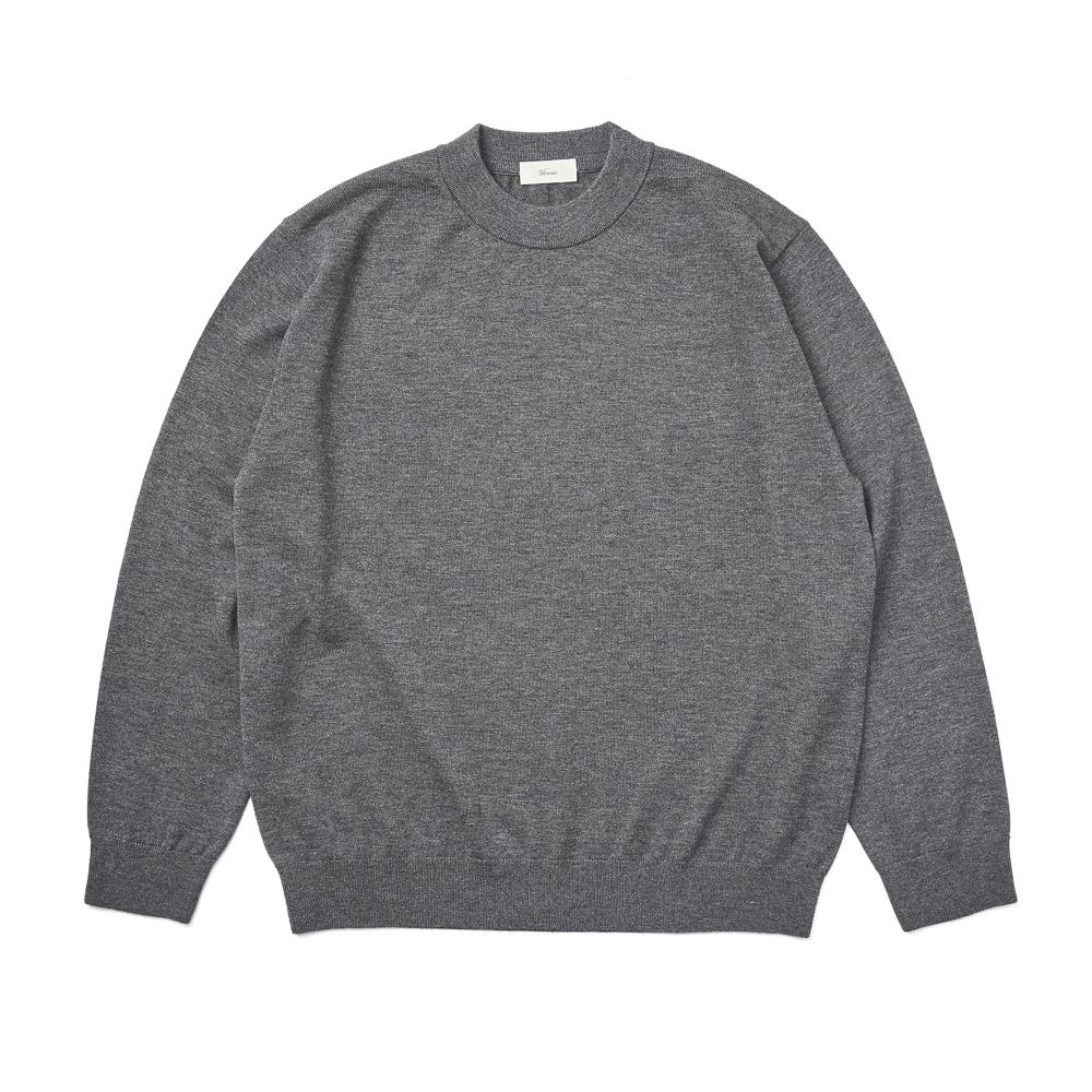 Berno [Casual] Cashtouch Crew-Neck Knit Gray_Relax-Fit Xl