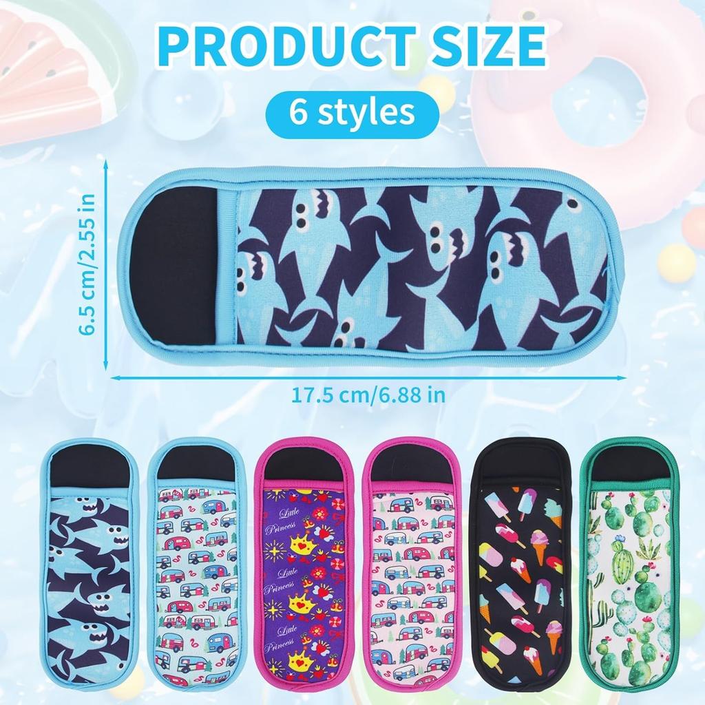 6PCS Popsicle-Holders for Kids, Washable Ice-Pop Sleeves & Reble Popsicle-Sleeves, Popsicle-Holder Bags & Popsicle-Covers Holders Bags for Kids Boys