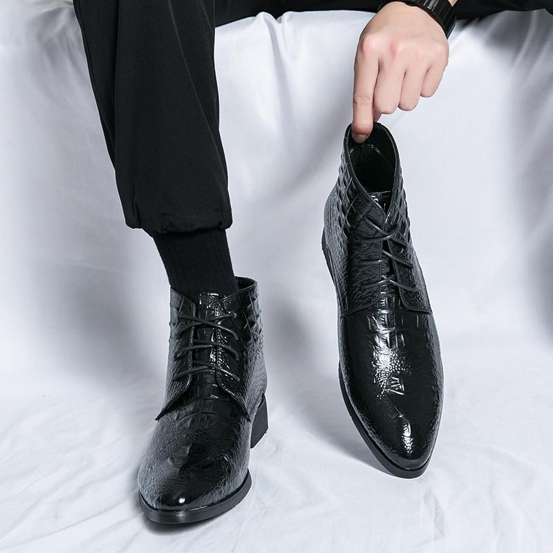 Μόδα Κλασικά Ρετρό Ανδρικά Επαγγελματικά Δερμάτινα Μποτάκια Μόδα Μποτάκια Τσέλσι Μποτάκια Αστραγάλου Κοντά Μποτάκια Φόρεμα Μοτίβο Κροκόδειλου Μεγάλα Μεγέθη 38-48